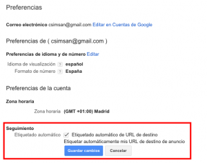 etiquetado automatico adwords